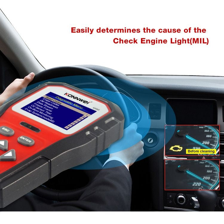 KONNWEI KW860 Car 2.8 inch TFT Color Screen Battery Tester Support 8 Languages / I Key Analysis Function - In Car by KONNWEI | Online Shopping UK | buy2fix