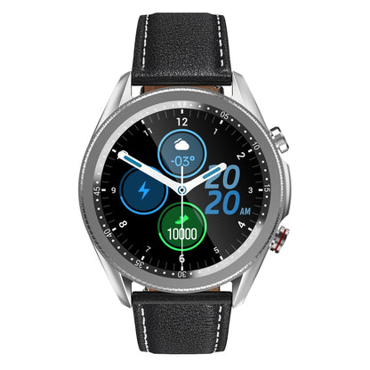 M98 1.28 inch IPS Color Screen IP67 Waterproof Smart Watch, Support Sleep Monitor / Heart Rate Monitor / Bluetooth Call, Style:Leather Strap(Silver) - Smart Wear by buy2fix | Online Shopping UK | buy2fix