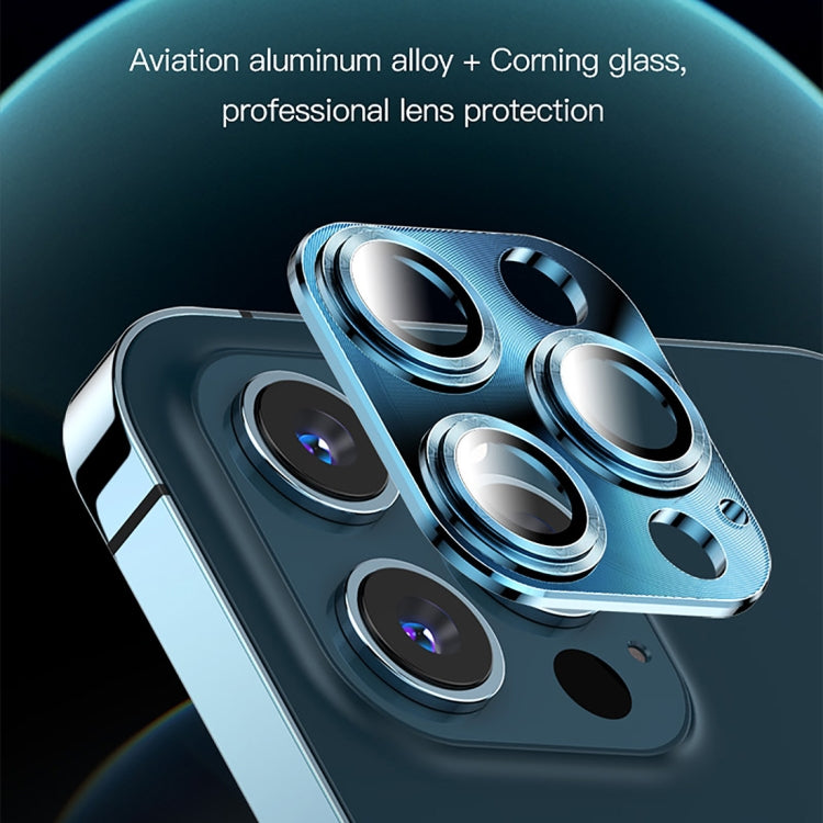 For iPhone 12 mini TOTUDESIGN AB-065 Armor Series Aluminum Alloy Tempered Glass Integrated Lens Film(Blue) - iPhone 12 mini Tempered Glass by TOTUDESIGN | Online Shopping UK | buy2fix