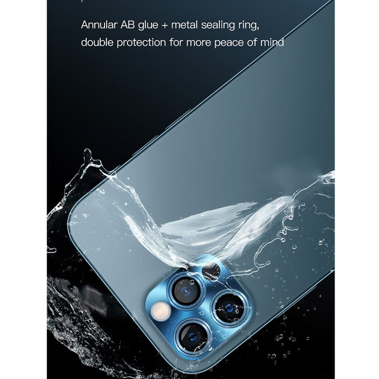 For iPhone 12 mini TOTUDESIGN AB-065 Armor Series Aluminum Alloy Tempered Glass Integrated Lens Film(Blue) - iPhone 12 mini Tempered Glass by TOTUDESIGN | Online Shopping UK | buy2fix