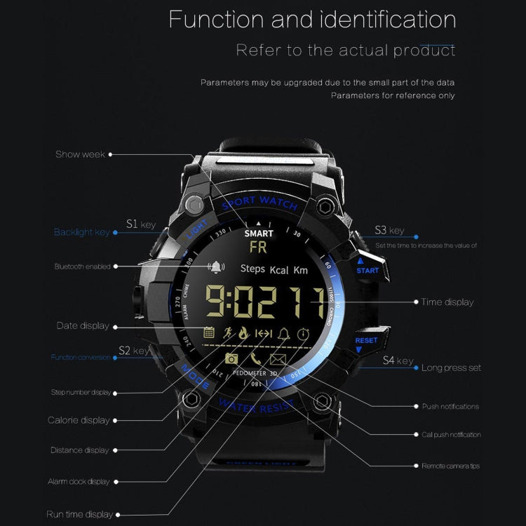 Lokmat MK16 LCD Screen 50m Waterproof Smart Watch, Support Information Reminder / Remote Camera / Walking Motion Monitor(Black) - Smart Wear by Lokmat | Online Shopping UK | buy2fix