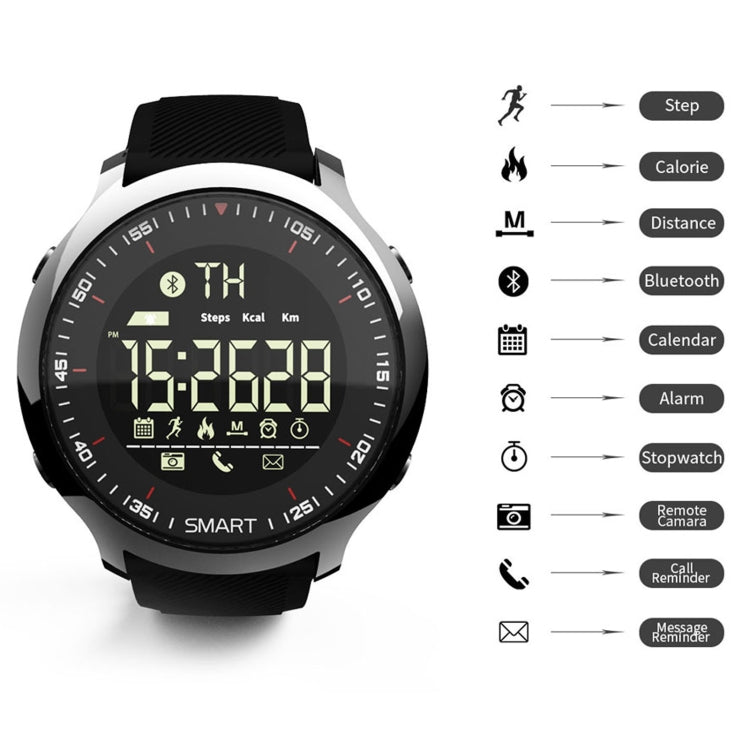Lokmat MK18 1.1 inch Circle Screen IP68 Waterproof Smart Watch, Support Information Reminder / Remote Camera / Walking Motion Monitor(Silver) - Smart Wear by Lokmat | Online Shopping UK | buy2fix