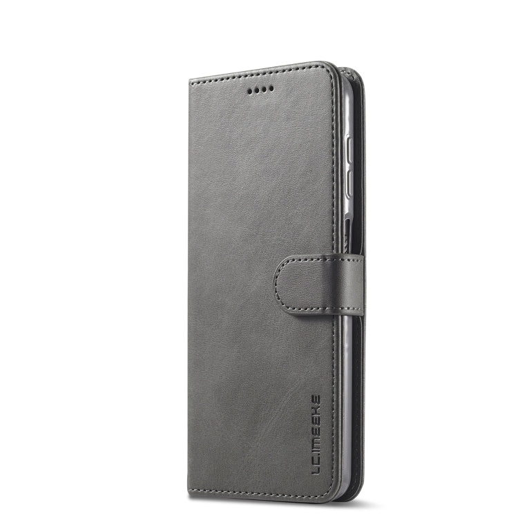 For Samsung Galaxy A12 LC.IMEEKE Calf Texture Horizontal Flip Leather Case, with Holder & Card Slots & Wallet & Photo Frame(Grey) - Galaxy Phone Cases by LC.IMEEKE | Online Shopping UK | buy2fix