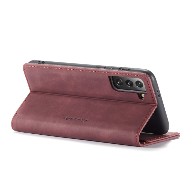For Samsung Galaxy S21 5G CaseMe 013 Multifunctional Horizontal Flip Leather Case with Holder & Card Slot & Wallet(Wine Red) - Samsung Accessories by CaseMe | Online Shopping UK | buy2fix