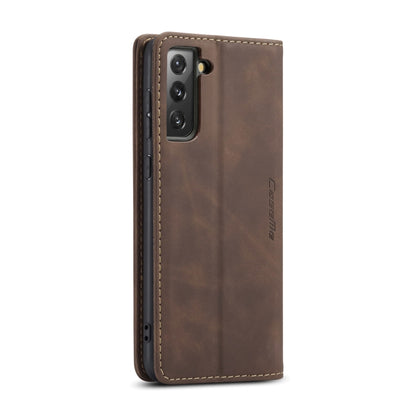 For Samsung Galaxy S21 5G CaseMe 013 Multifunctional Horizontal Flip Leather Case with Holder & Card Slot & Wallet(Coffee) - Galaxy S21 5G Cases by CaseMe | Online Shopping UK | buy2fix