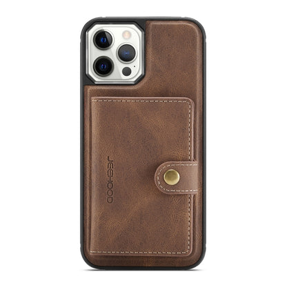 For iPhone 12 mini JEEHOOD Retro Magnetic Detachable Protective Case with Wallet & Card Slot & Holder (Brown) - iPhone 12 mini Cases by JEEHOOD | Online Shopping UK | buy2fix