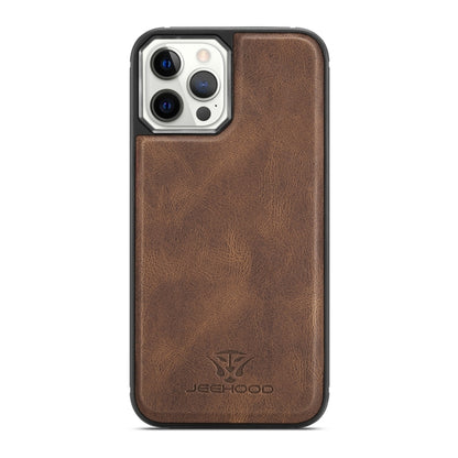 For iPhone 12 mini JEEHOOD Retro Magnetic Detachable Protective Case with Wallet & Card Slot & Holder (Brown) - iPhone 12 mini Cases by JEEHOOD | Online Shopping UK | buy2fix