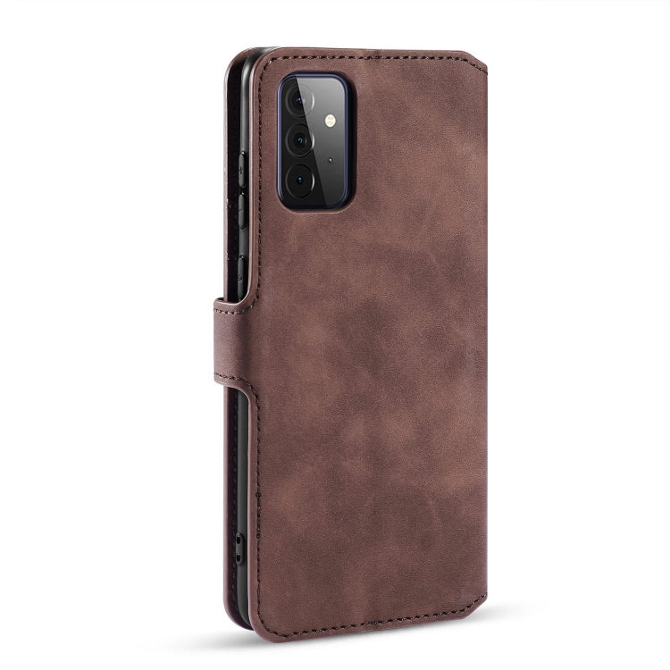 For samsung Galaxy A72 5G / 4G DG.MING Retro Oil Side Horizontal Flip Leather Case with Holder & Card Slots & Wallet(coffee) - Galaxy Phone Cases by DG.MING | Online Shopping UK | buy2fix