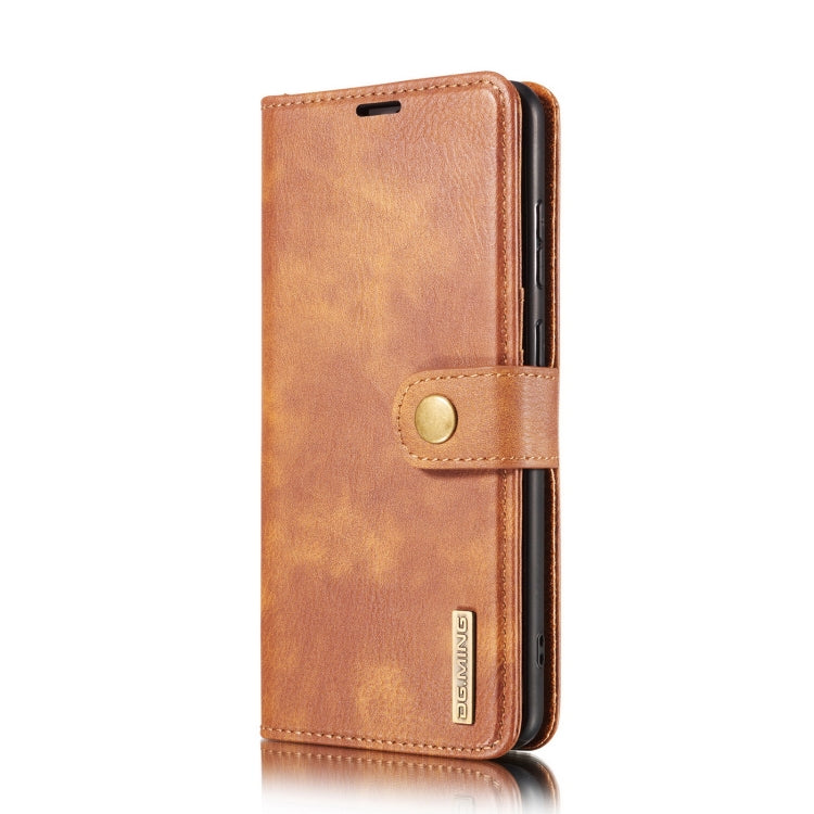 For Samsung Galaxy A72 5G / 4G DG.MING Crazy Horse Texture Flip Detachable Magnetic Leather Case with Holder & Card Slots & Wallet(Brown) - Galaxy Phone Cases by DG.MING | Online Shopping UK | buy2fix