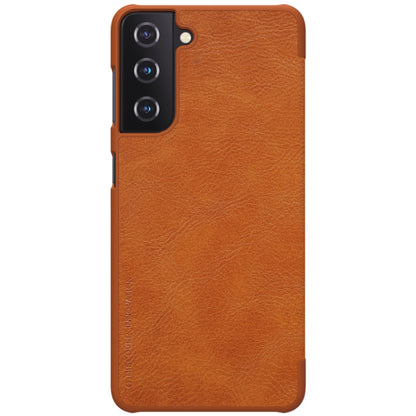 For Samsung Galaxy S21 Plus 5G NILLKIN QIN Series Crazy Horse Texture Horizontal Flip Leather Case with Card Slot(Brown) - Galaxy S21+ 5G Cases by NILLKIN | Online Shopping UK | buy2fix