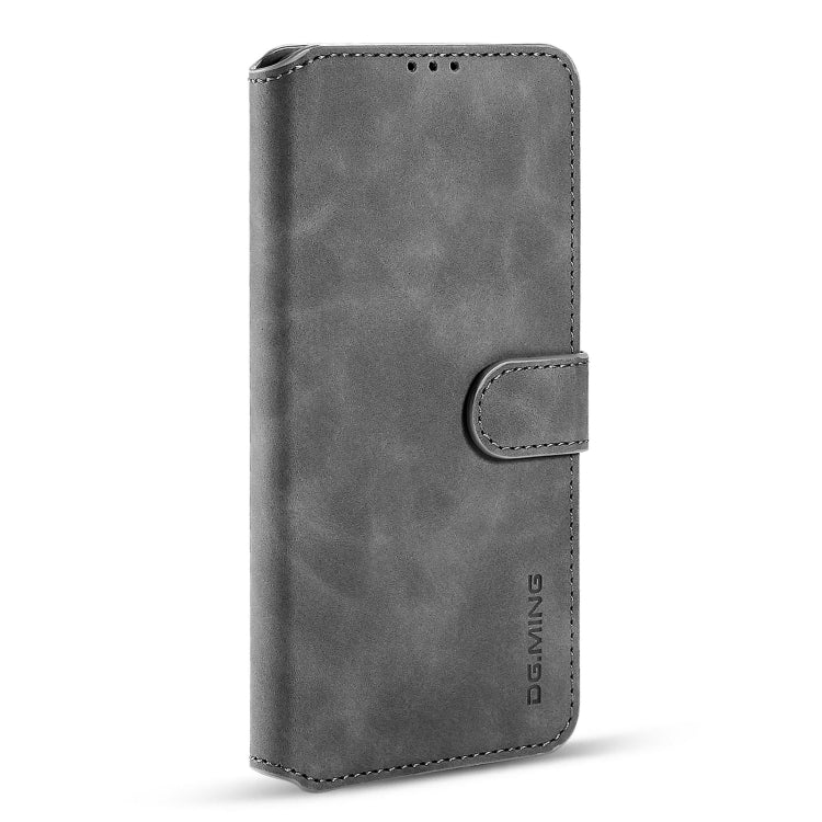 For Samsung Galaxy S21 5G DG.MING Retro Oil Side Horizontal Flip Case with Holder & Card Slots & Wallet(Grey) - Galaxy S21 5G Cases by DG.MING | Online Shopping UK | buy2fix