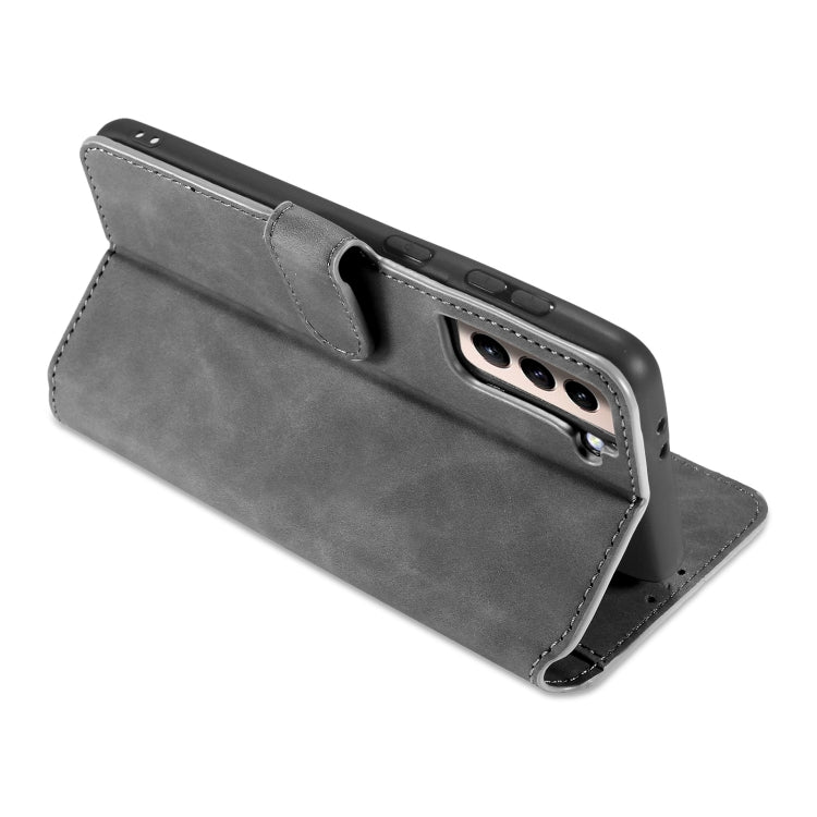 For Samsung Galaxy S21 5G DG.MING Retro Oil Side Horizontal Flip Case with Holder & Card Slots & Wallet(Grey) - Galaxy S21 5G Cases by DG.MING | Online Shopping UK | buy2fix