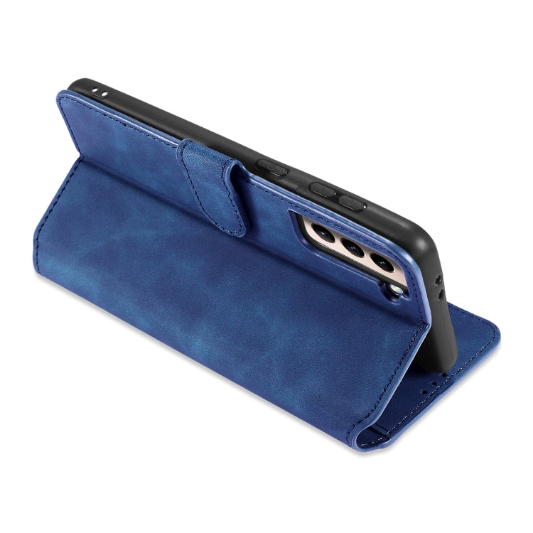 For Samsung Galaxy S21 5G DG.MING Retro Oil Side Horizontal Flip Case with Holder & Card Slots & Wallet(Blue) - Galaxy S21 5G Cases by DG.MING | Online Shopping UK | buy2fix