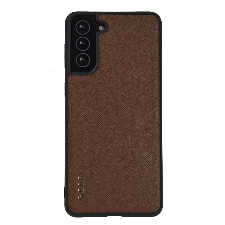 For Samsung Galaxy S21+ 5G GEBEI Full-coverage Shockproof Leather Protective Case(Brown) - Galaxy S21+ 5G Cases by GEBEI | Online Shopping UK | buy2fix
