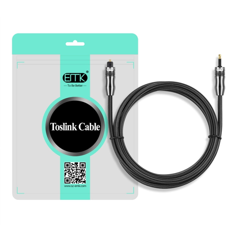 EMK OD6.0mm 3.5mm Digital Sound Toslink to Mini Toslink Digital Optical Audio Cable, Length:1.5m -  by EMK | Online Shopping UK | buy2fix