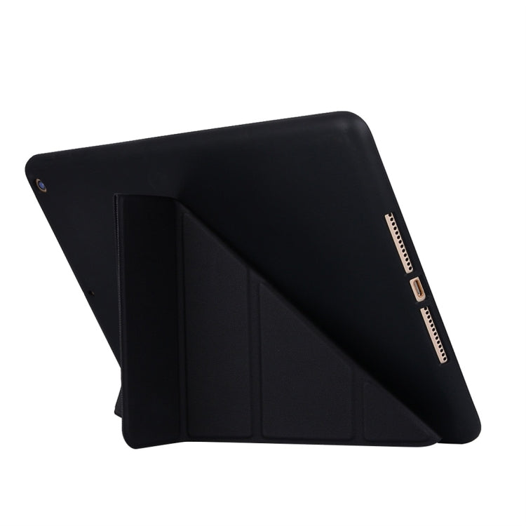 For iPad 10.2 2021 / 2020 / 2019 TPU Horizontal Deformation Flip Leather Case with Holder(Black) - Apple Accessories by buy2fix | Online Shopping UK | buy2fix