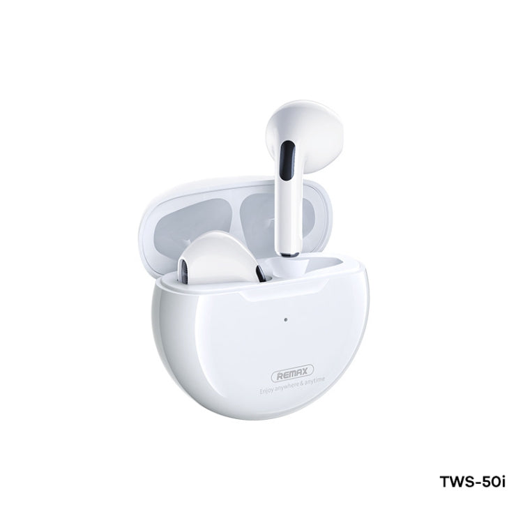 Remax TWS-50i Bluetooth 5.1 True Wireless Stereo Music Bluetooth Earphone(White) - TWS Earphone by REMAX | Online Shopping UK | buy2fix