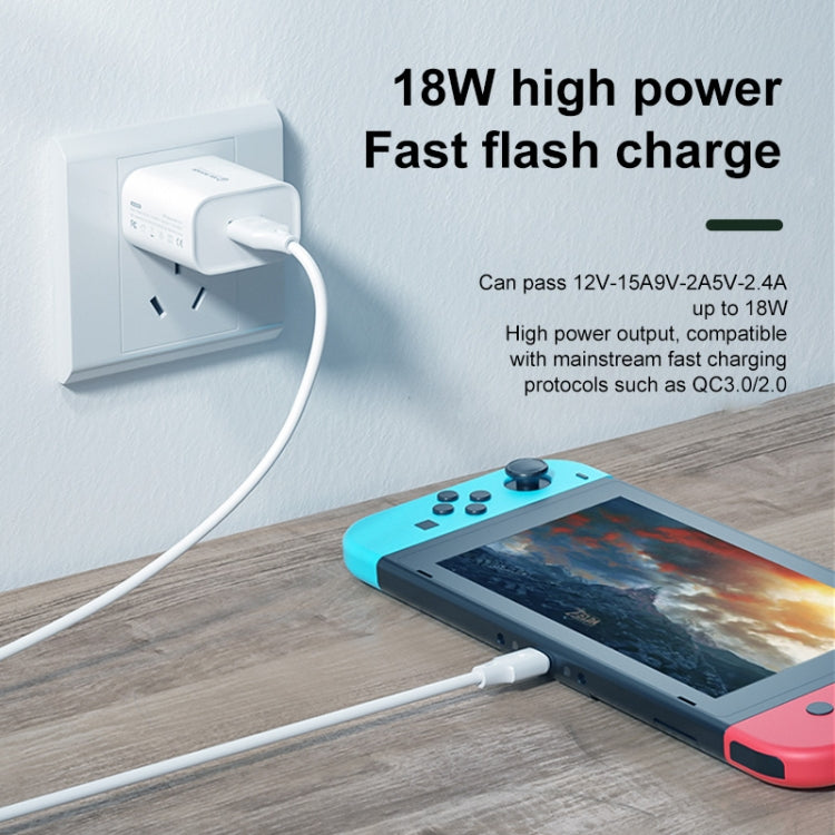 WK WP-U57 Max 18W Maxspeed QC3.0 Fast Charger + USB to 8 Pin Data Cable, Plug Type:UK Plug - USB Charger by WK | Online Shopping UK | buy2fix