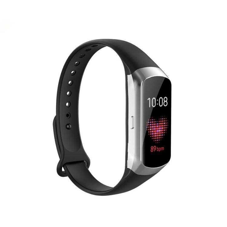 For Samsung Galaxy Fit SM-R370 Silicone Glossy Nail Button Watch Band(Black) - Watch Bands by buy2fix | Online Shopping UK | buy2fix