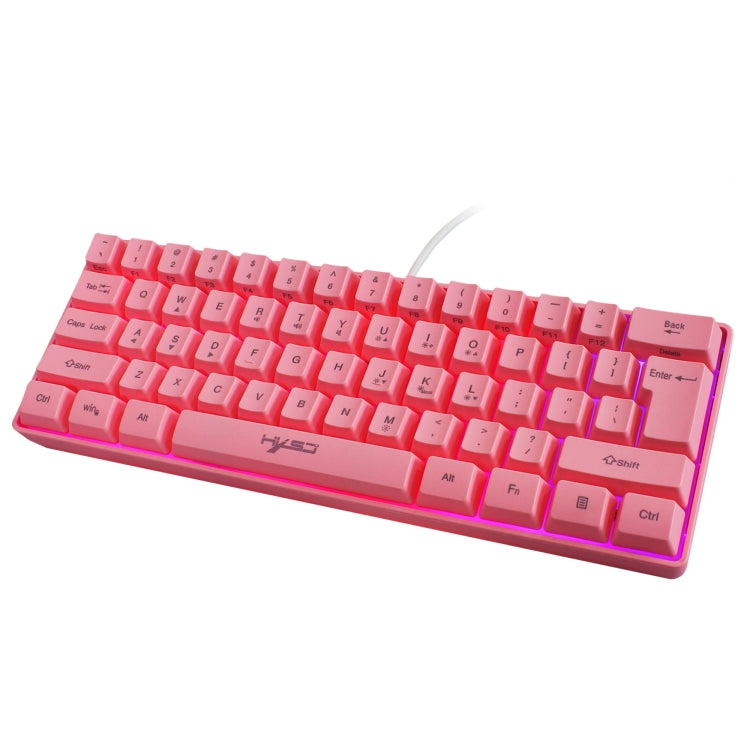 HXSJ V700 61 Keys RGB Lighting Gaming Wired Keyboard (Pink) - Wired Keyboard by HXSJ | Online Shopping UK | buy2fix