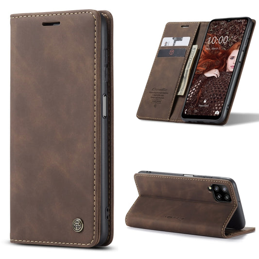 For Samsung Galaxy A12 CaseMe 013 Multifunctional Horizontal Flip Leather Case with Holder & Card Slot & Wallet(Coffee) - Galaxy Phone Cases by CaseMe | Online Shopping UK | buy2fix