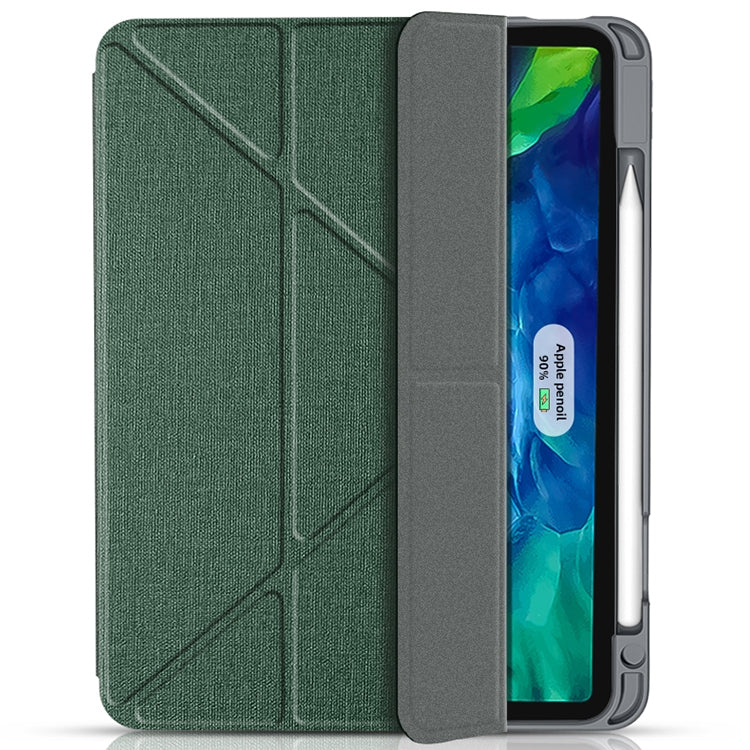 For iPad Pro 11 2022 / 2021 / 2020 MMutural Multi-fold Smart Leather Tablet Case(Dark Green) - iPad Pro 11 (2022/2021) Cases by Mutural | Online Shopping UK | buy2fix