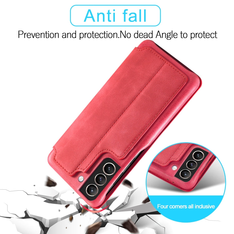 For Samsung Galaxy S21 FE LC.IMEEKE Hon Ancient Series Horizontal Flip Leather Case with Holder & Card Slot(Red) - Galaxy Phone Cases by LC.IMEEKE | Online Shopping UK | buy2fix