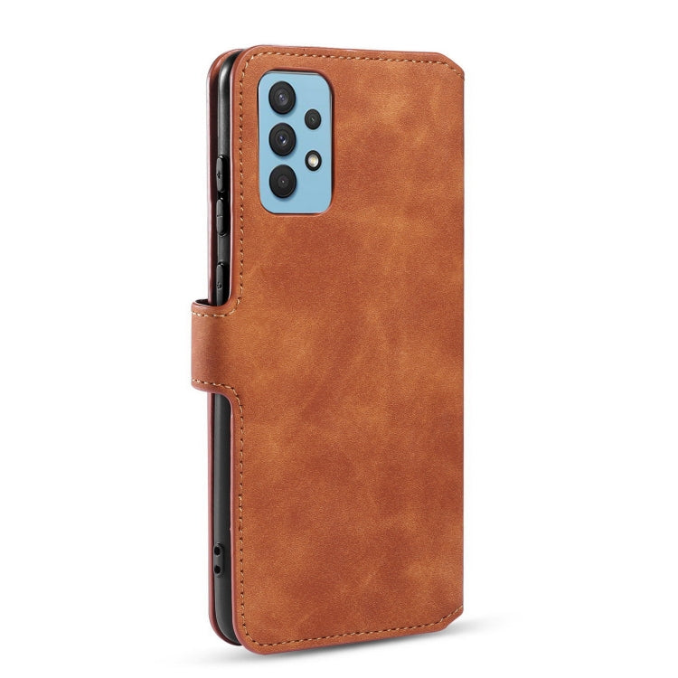 For Samsung Galaxy A32 4G DG.MING Retro Oil Side Horizontal Flip Leather Case with Holder & Card Slots & Wallet(Brown) - Galaxy Phone Cases by DG.MING | Online Shopping UK | buy2fix