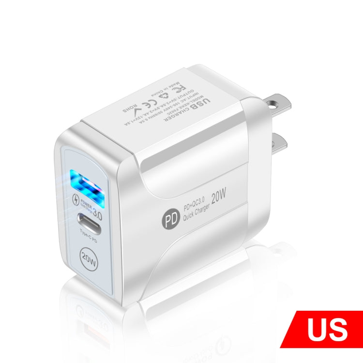 FLOVEME 210BL2007 PD 20W QC3.0 Phone Fast Charger Power Adapter, Plug Type:US Plug(White) - Apple Accessories by FLOVEME | Online Shopping UK | buy2fix
