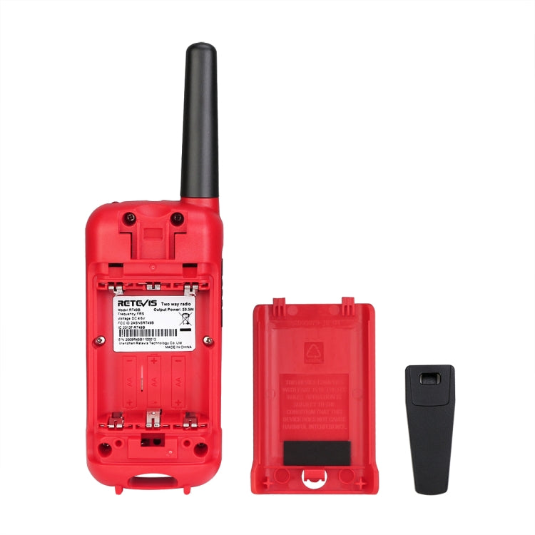 1 Pair RETEVIS RT49B 0.5W US Frequency 462.5500-467.7125MHz 22CHS FRS Two Way Radio Handheld Walkie Talkie, US Plug(Red) - Handheld Walkie Talkie by RETEVIS | Online Shopping UK | buy2fix