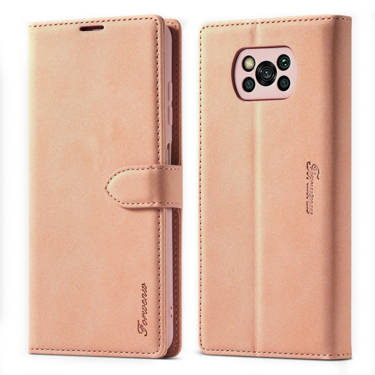 For Xiaomi Poco X3 / X3 NFC / X3 Pro Forwenw F1 Series Matte Strong Magnetism Horizontal Flip Leather Case with Holder & Card Slots & Wallet & Photo Frame(Rose Gold) - Xiaomi Cases by Forwenw | Online Shopping UK | buy2fix