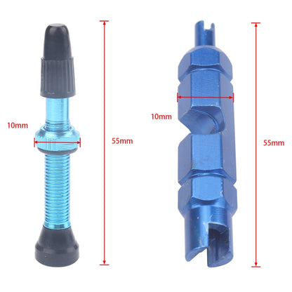 A5595 2 PCS 40mm Blue French Tubeless Valve Core with Blue Disassembly Tool for Road Bike - Outdoor & Sports by buy2fix | Online Shopping UK | buy2fix