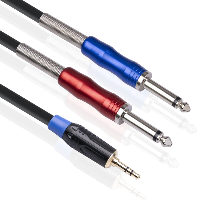 TC195BULS01-18 3.5mm Male to Dual 6.35mm Mono Male Audio Cable, Length:1.8m - Consumer Electronics by buy2fix | Online Shopping UK | buy2fix