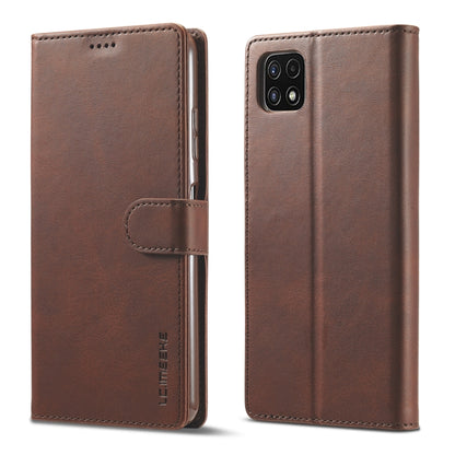 For Samsung Galaxy A22 5G LC.IMEEKE Calf Texture Horizontal Flip Leather Case with Holder & Card Slots & Wallet(Brown) - Galaxy Phone Cases by LC.IMEEKE | Online Shopping UK | buy2fix