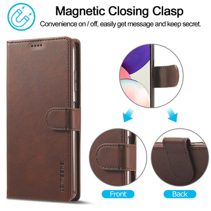 For Samsung Galaxy A22 5G LC.IMEEKE Calf Texture Horizontal Flip Leather Case with Holder & Card Slots & Wallet(Brown) - Galaxy Phone Cases by LC.IMEEKE | Online Shopping UK | buy2fix