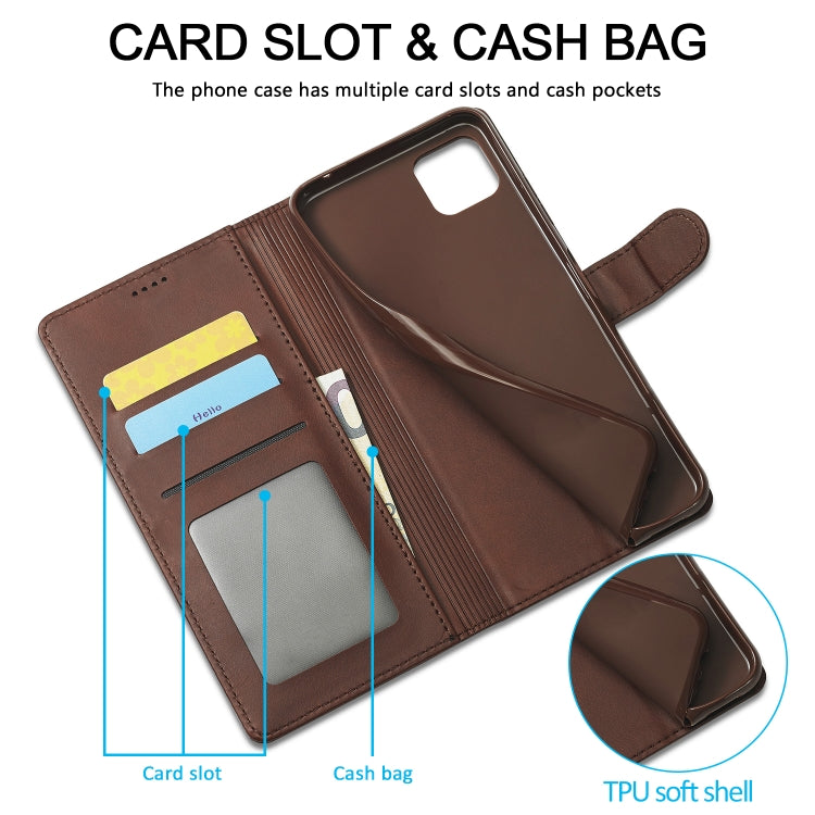 For Samsung Galaxy A22 5G LC.IMEEKE Calf Texture Horizontal Flip Leather Case with Holder & Card Slots & Wallet(Brown) - Galaxy Phone Cases by LC.IMEEKE | Online Shopping UK | buy2fix