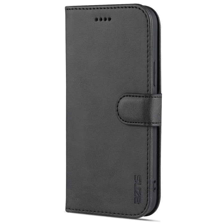 For iPhone 12 / 12 Pro AZNS Skin Feel Calf Texture Horizontal Flip Leather Case with Card Slots & Holder & Wallet(Black) - iPhone 12 / 12 Pro Cases by AZNS | Online Shopping UK | buy2fix