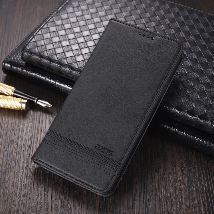 For Samsung Galaxy A22 5G AZNS Magnetic Calf Texture Horizontal Flip Leather Case with Card Slots & Holder & Wallet(Black) - Galaxy Phone Cases by AZNS | Online Shopping UK | buy2fix