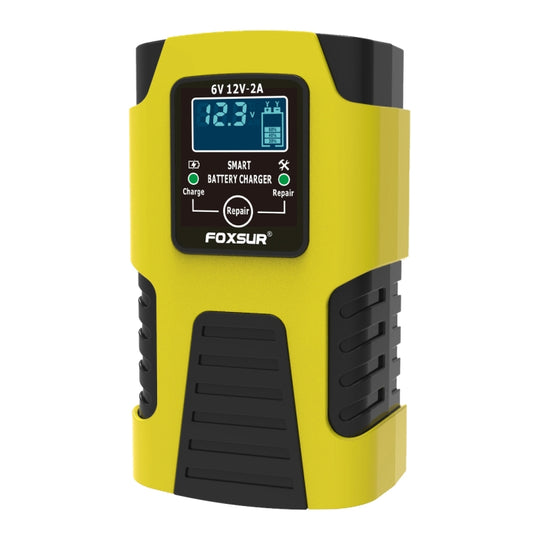 FOXSUR 2A / 6V / 12V Car / Motorcycle 3-stage Full Smart Battery Charger, Plug Type:US Plug(Yellow) - Battery Charger by FOXSUR | Online Shopping UK | buy2fix