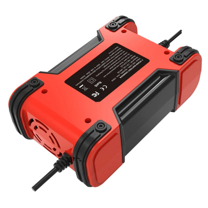 FOXSUR 12A / 12V / 24V Car / Motorcycle 7-stage Lead-acid Battery AGM Charger, Plug Type:UK Plug(Red) - In Car by FOXSUR | Online Shopping UK | buy2fix