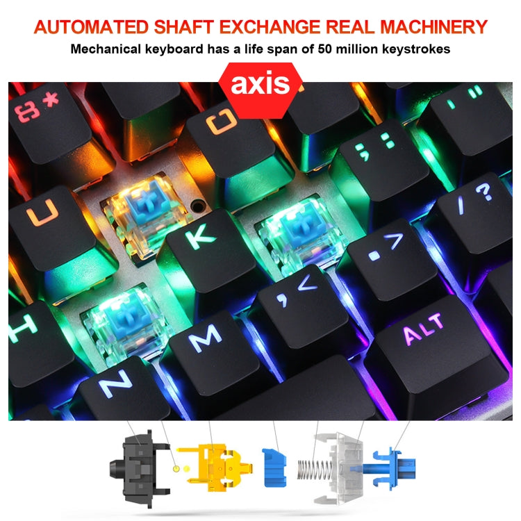 HXSJ L300 104 Keys USB Port LED Lighting Wired Mechanical Keyboard(Black) - Wired Keyboard by HXSJ | Online Shopping UK | buy2fix