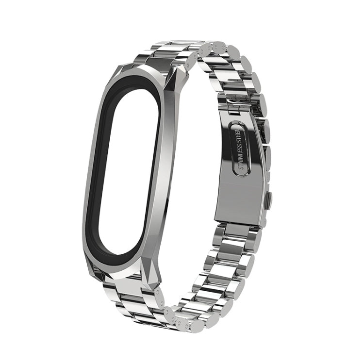 For Xiaomi Mi Band 6 / 5 / 4 / 3 Mijobs Three Beads Metal GT Stainless Steel Watch Band(Silver) - Watch Bands by MIJOBS | Online Shopping UK | buy2fix