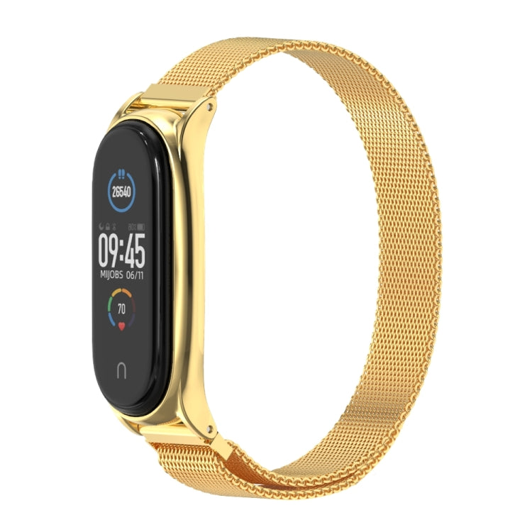 For Xiaomi Mi Band 6 / 5 / 4 / 3 Mijobs Milan Magnetic Plus Stainless Steel Watch Band(Gold) - Watch Bands by MIJOBS | Online Shopping UK | buy2fix