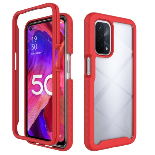 For OPPO A54 5G / A74 5G Starry Sky Solid Color Series Shockproof PC + TPU Case(Red) - OPPO & vivo Accessories by buy2fix | Online Shopping UK | buy2fix