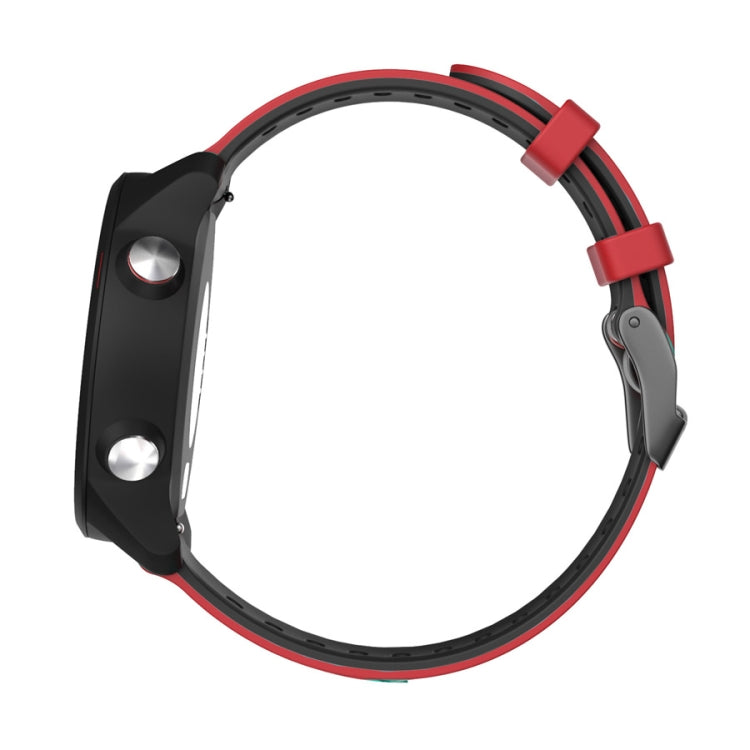 22mm For Garmin Vivoactive 4 / Venu 2 Universal Two-color Silicone Watch Band(Red Black) - Watch Bands by buy2fix | Online Shopping UK | buy2fix