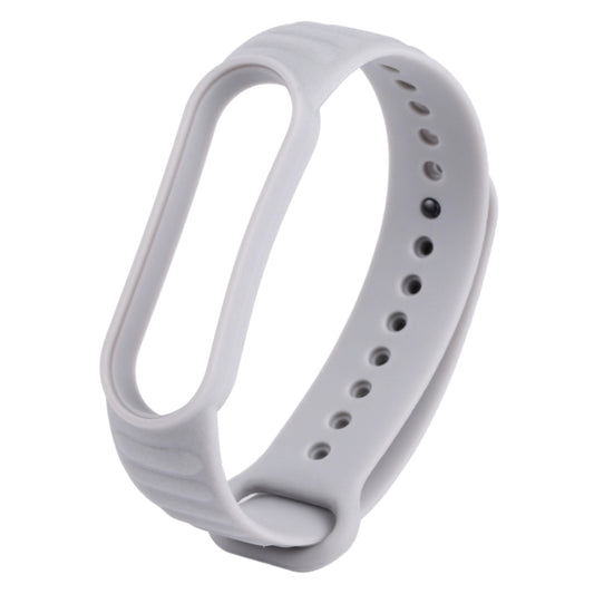 For Xiaomi Mi Band 6 / 5 Universal Silicone Leather Texture Watch Band(Grey) - Watch Bands by MIJOBS | Online Shopping UK | buy2fix