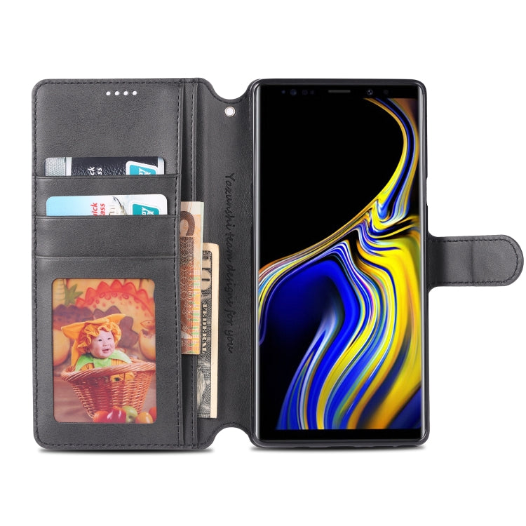 For  Galaxy Note 9 AZNS Calf Texture Magnetic Horizontal Flip PU Leather Case with Holder & Card Slots & Photo Frame(Black) - Galaxy Phone Cases by AZNS | Online Shopping UK | buy2fix