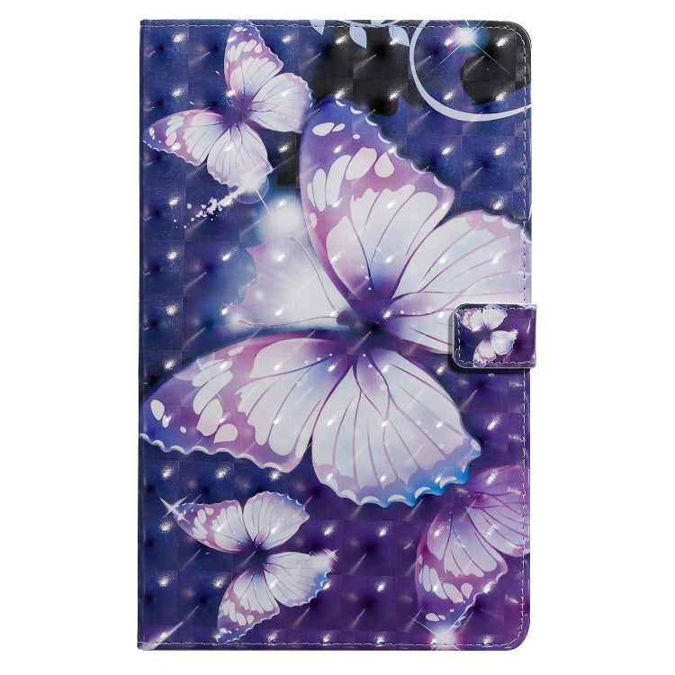 For Galaxy Tab A 10.1 (2019) 3D Colored Drawing Horizontal Flip Leather Case with Holder & Card Slots & Wallet (Purple Butterfly) - Tab A 10.1 by buy2fix | Online Shopping UK | buy2fix