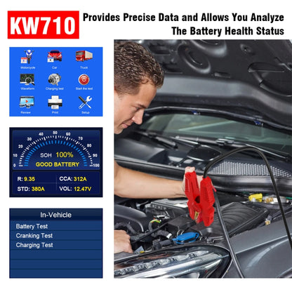 KONNWEI KW710 Car 3.2 inch 6V-24V Lead-acid Battery Tester Support 13 Languages - In Car by KONNWEI | Online Shopping UK | buy2fix