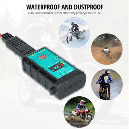 WUPP ZH-1422A1 DC12-24V Motorcycle Square Dual USB Fast Charging Charger with Switch + Voltmeter + Integrated SAE Socket - In Car by WUPP | Online Shopping UK | buy2fix
